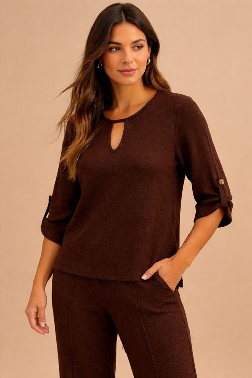 Blusa detalhe gota heritage CAFE,,